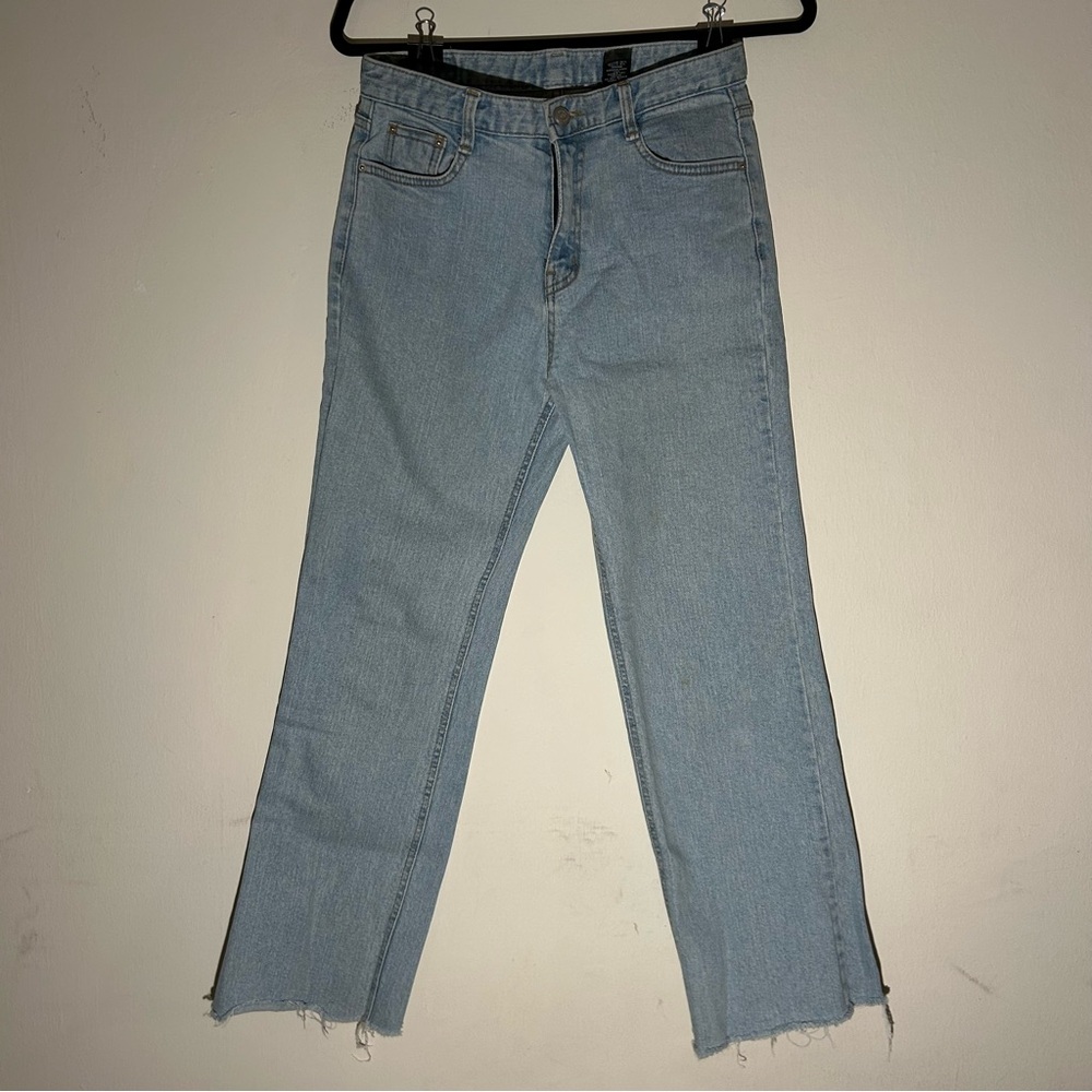 Straight leg light wash jeans